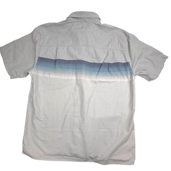 The Territory Ahead SS Shirt 100% Cotton Blue Ombre Stripe Heavyweight Outdoor L - Picture 11 of 14